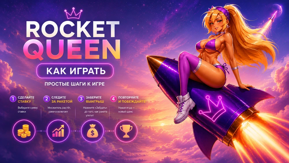 Пошаговый гид как играть в Rocket Queen с героиней на ракете, иконками правил и советами по ставкам